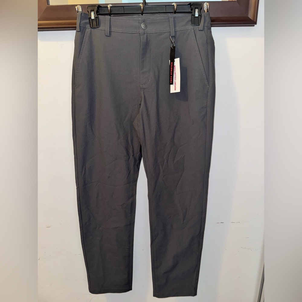 NWT Report Collection Men's Gray Performance Tech Stretch Pants 32x32